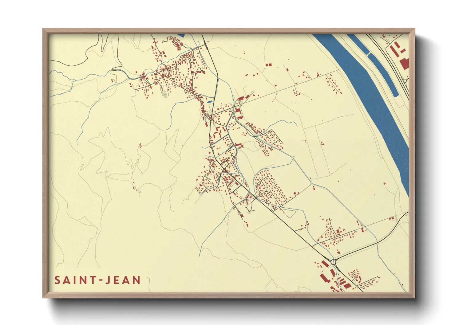 Une affiche de carte sur Saint-Jean
