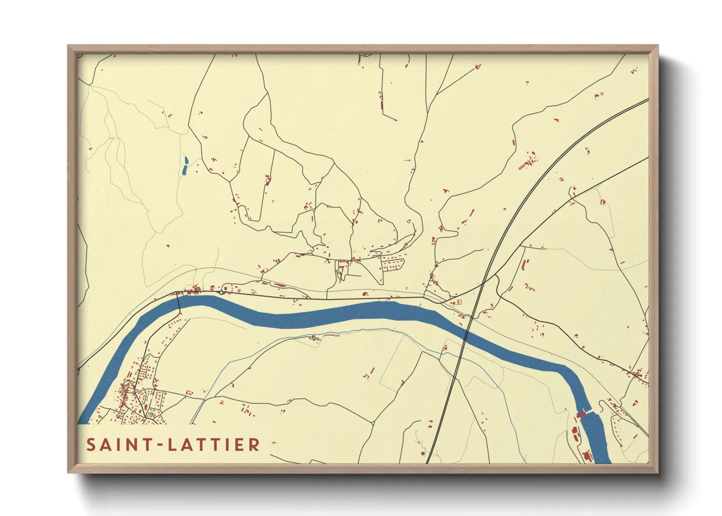 Une affiche de carte sur Saint-Lattier
