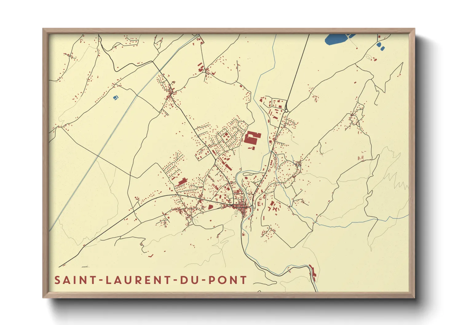 Une affiche de carte sur Saint-Laurent-du-Pont
