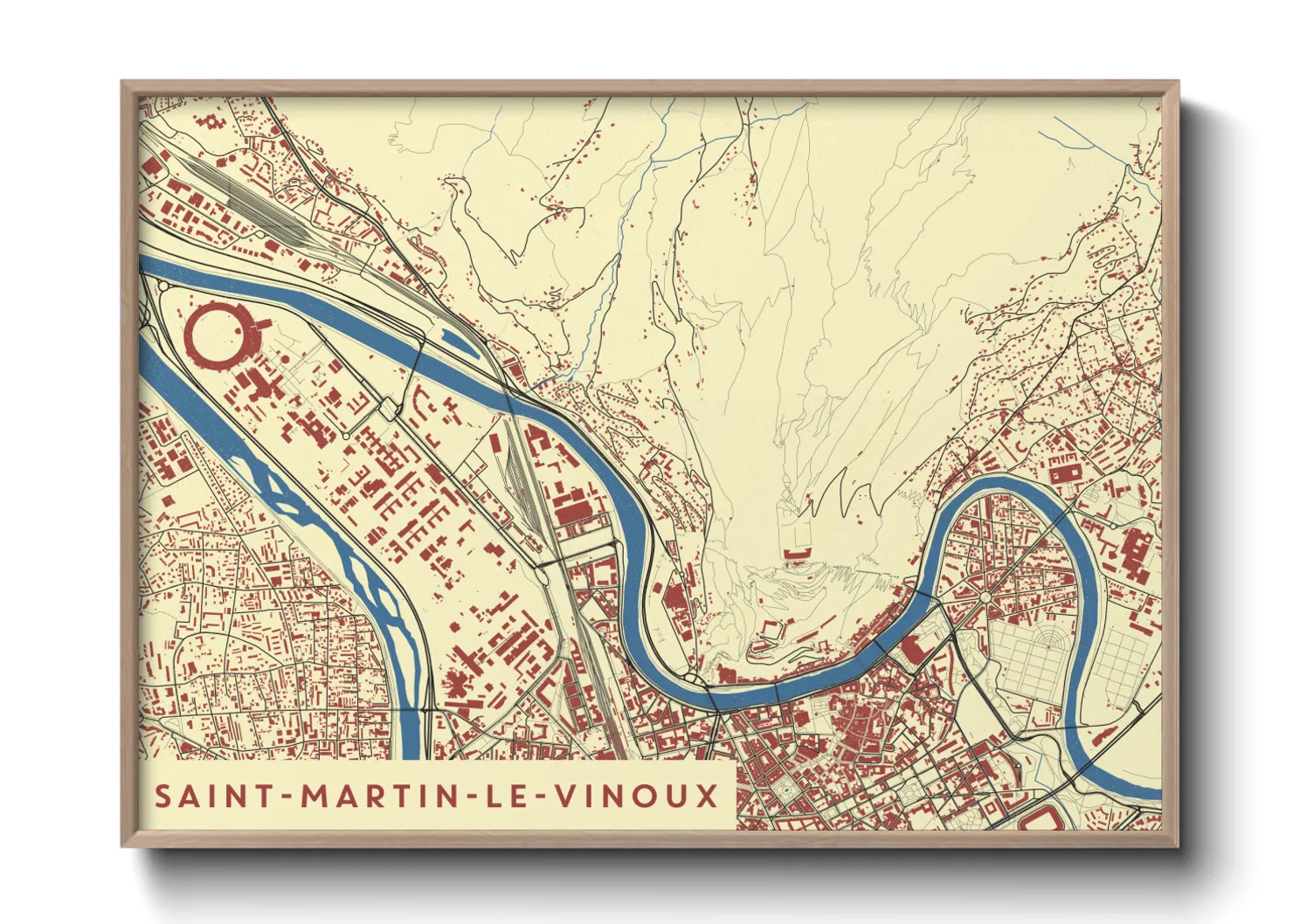 Une affiche de carte sur Saint-Martin-le-Vinoux