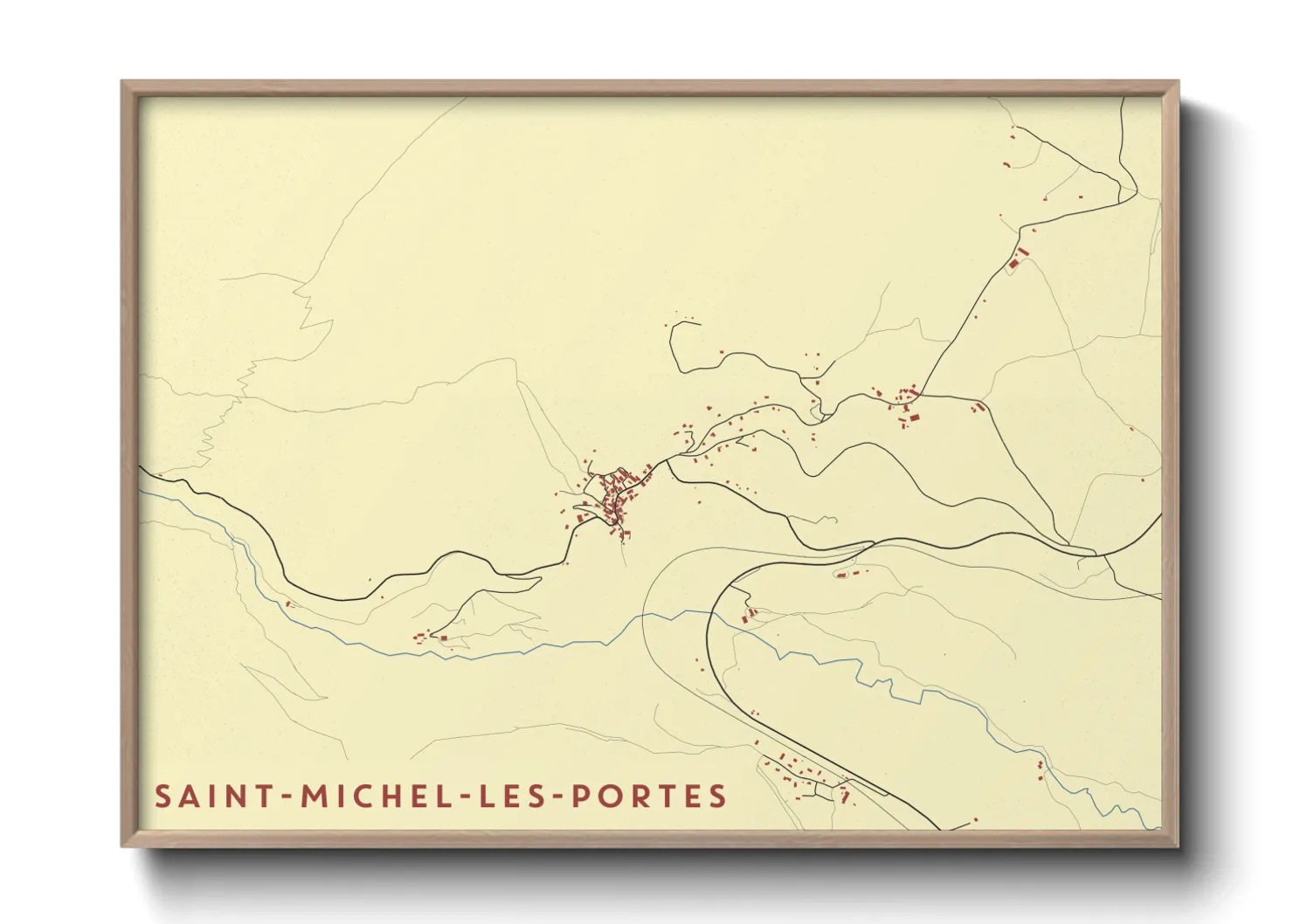 Une affiche de carte sur Saint-Michel-les-Portes
