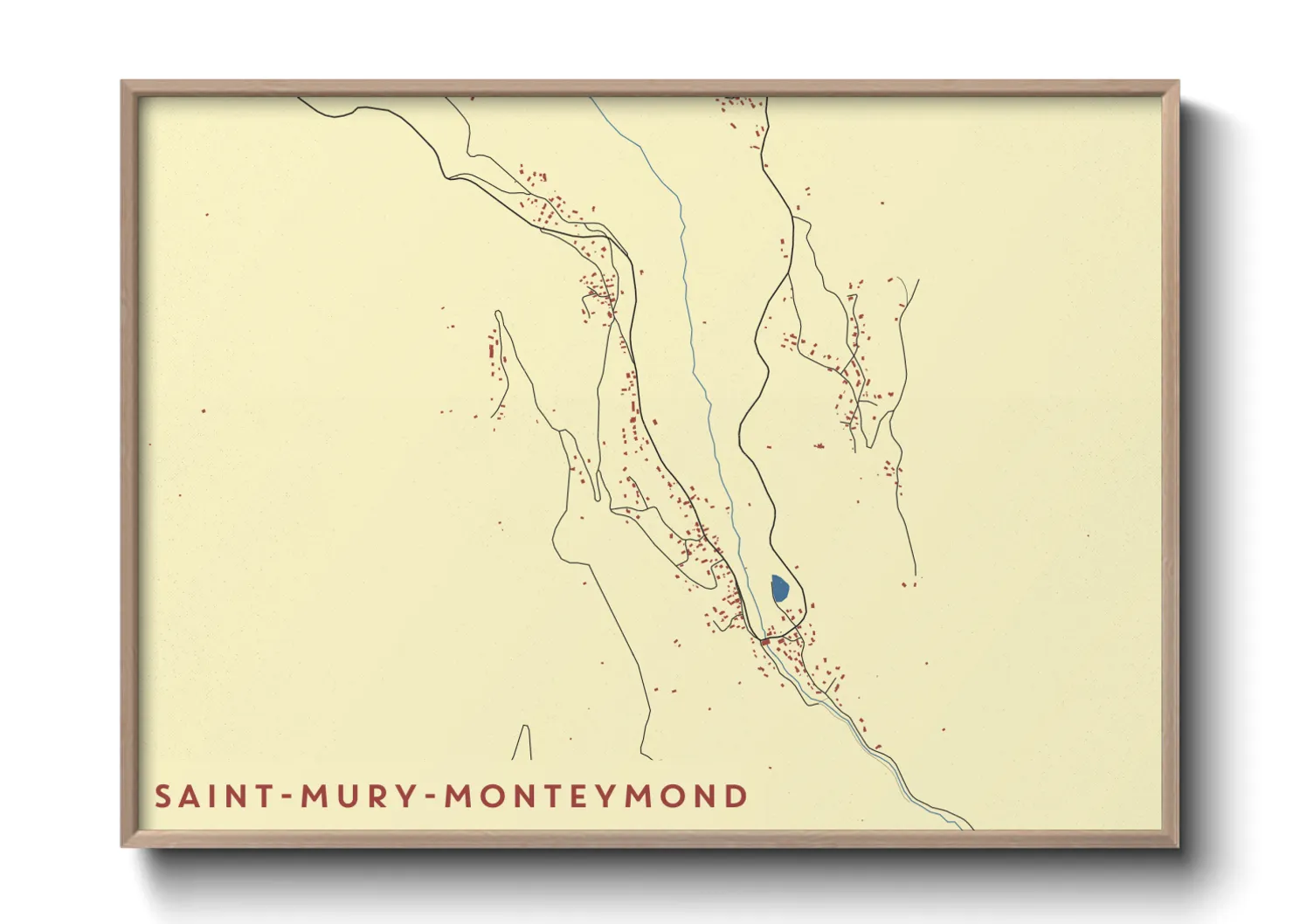 Une affiche de carte sur Saint-Mury-Monteymond