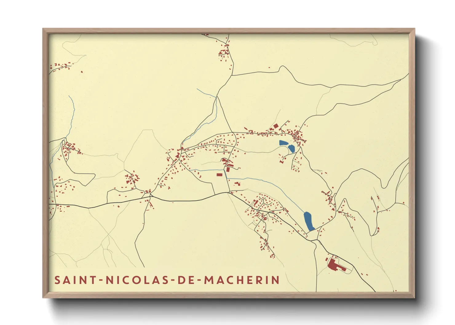 Une affiche de carte sur Saint-Nicolas-de-Macherin