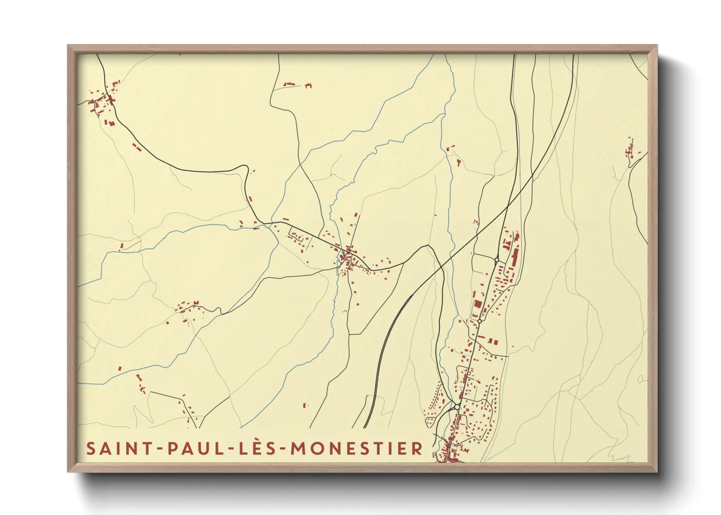 Une affiche de carte sur Saint-Paul-lès-Monestier