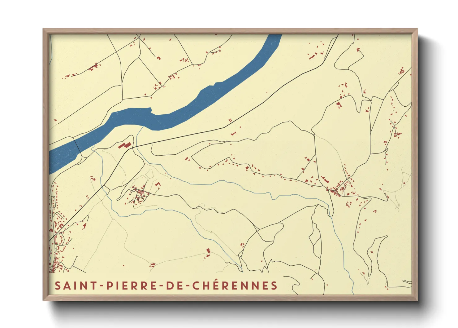 Une affiche de carte sur Saint-Pierre-de-Chérennes