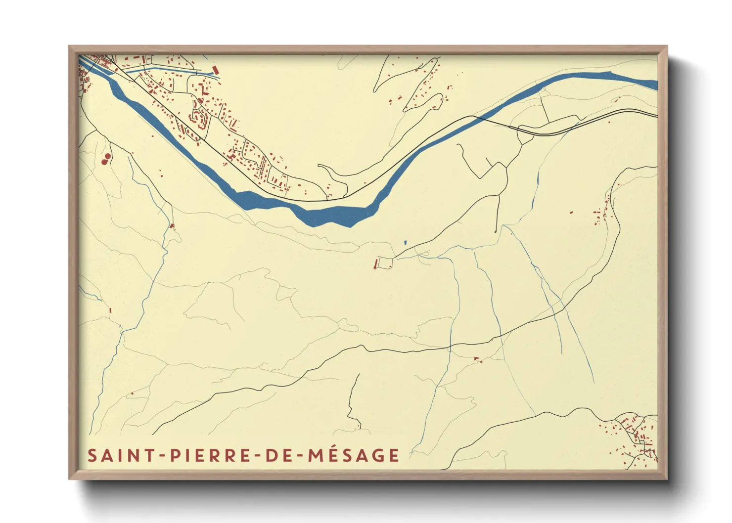 Une affiche de carte sur Saint-Pierre-de-Mésage