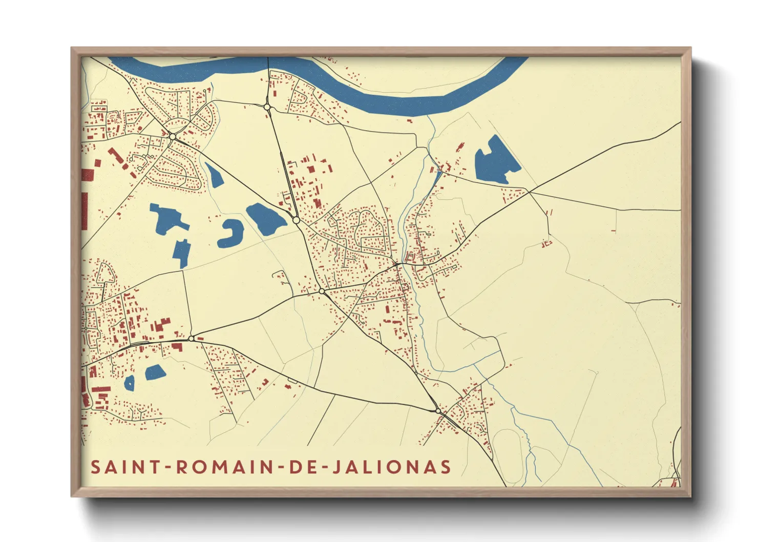 Une affiche de carte sur Saint-Romain-de-Jalionas