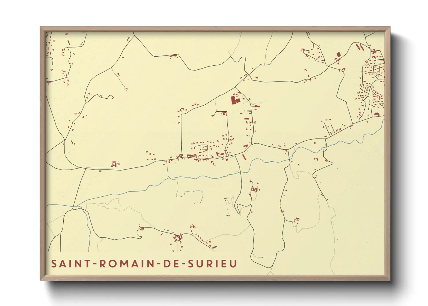 Une affiche de carte sur Saint-Romain-de-Surieu