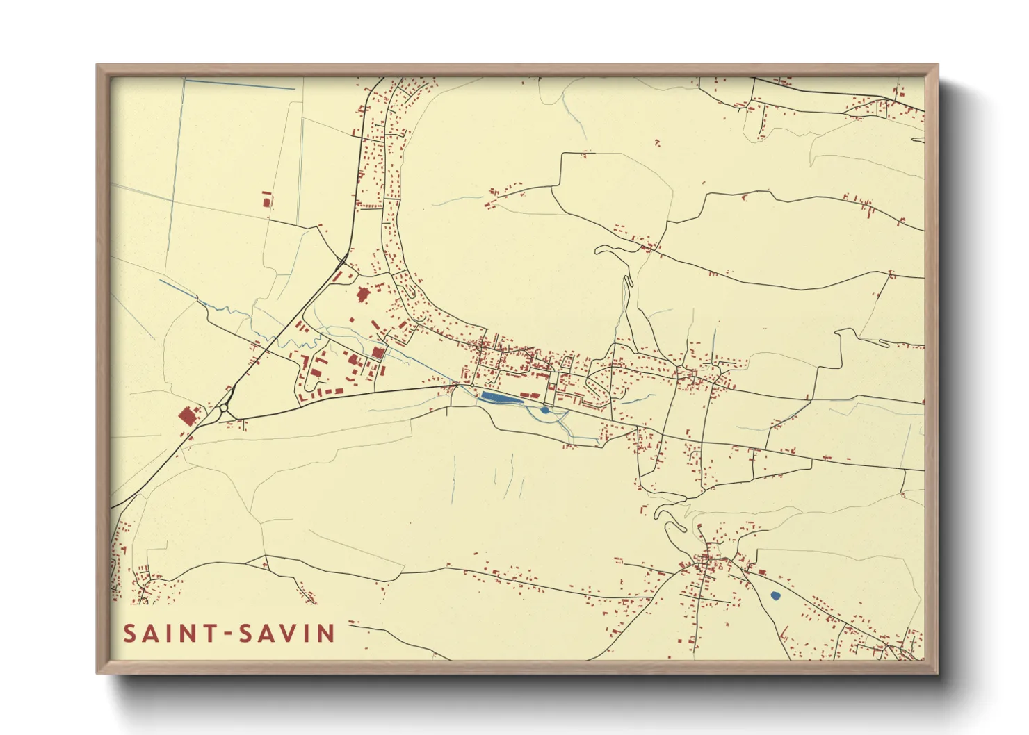 Une affiche de carte sur Saint-Savin