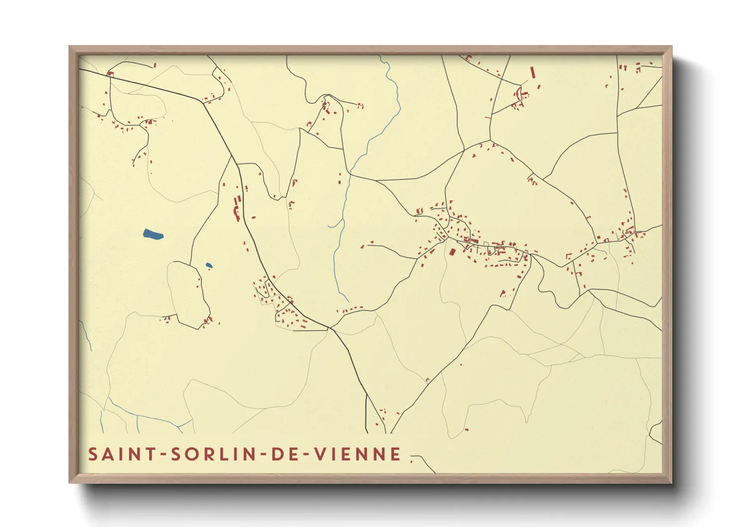 Une affiche de carte sur Saint-Sorlin-de-Vienne