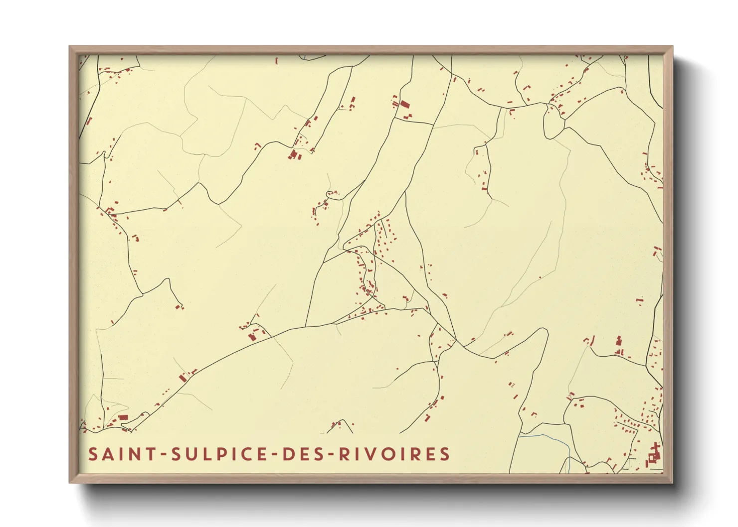 Une affiche de carte sur Saint-Sulpice-des-Rivoires