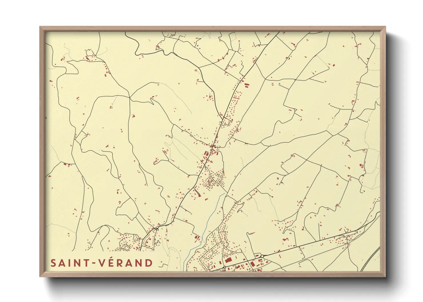 Une affiche de carte sur Saint-Vérand