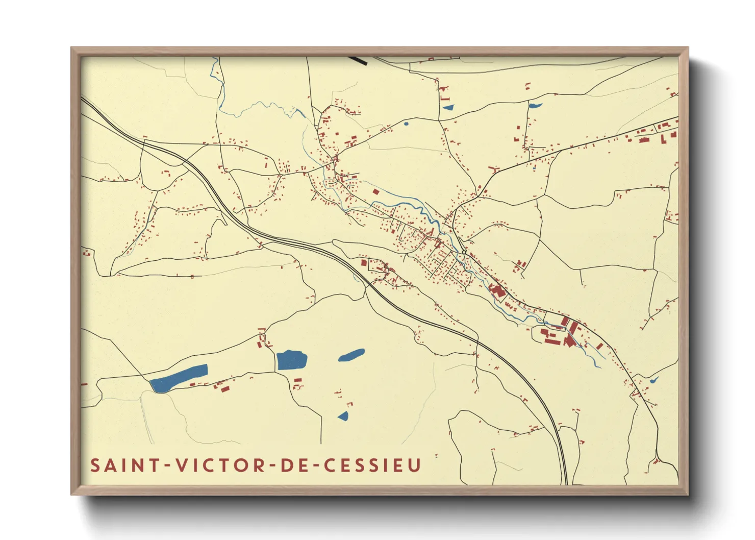 Une affiche de carte sur Saint-Victor-de-Cessieu