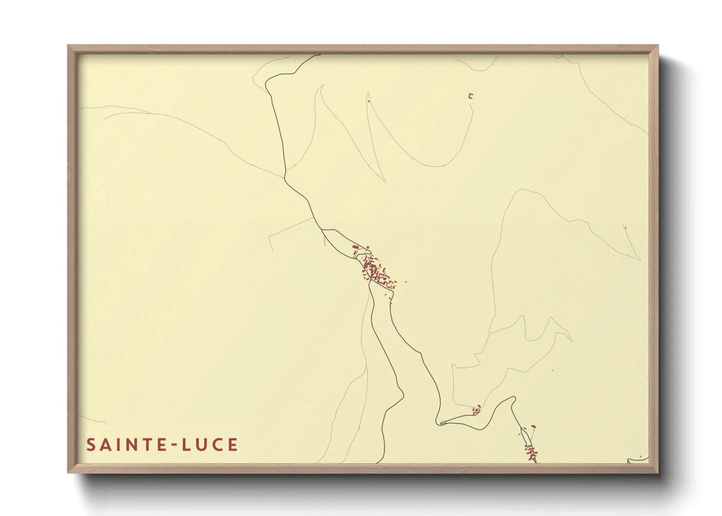 Une affiche de carte sur Sainte-Luce