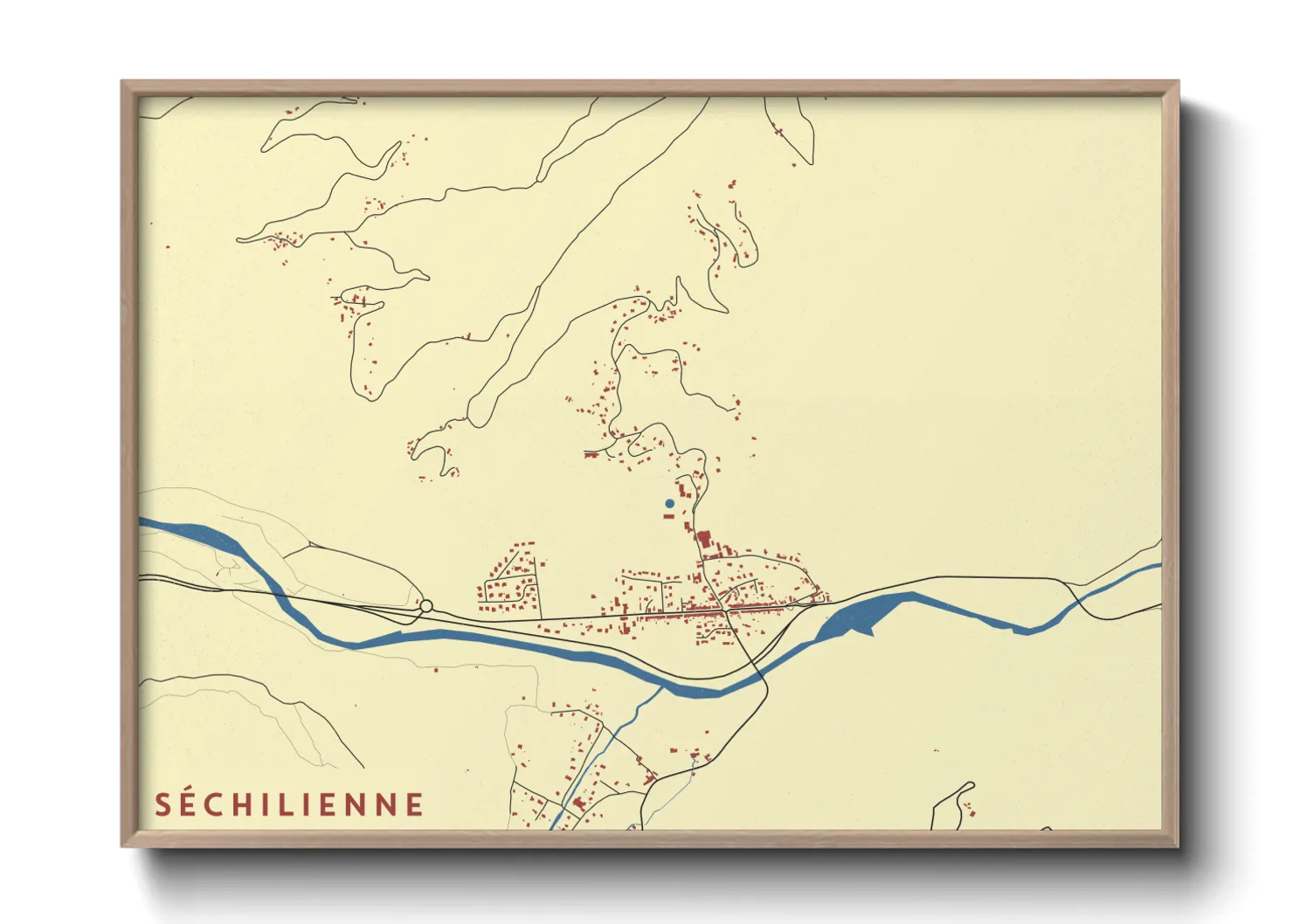 Une affiche de carte sur Séchilienne