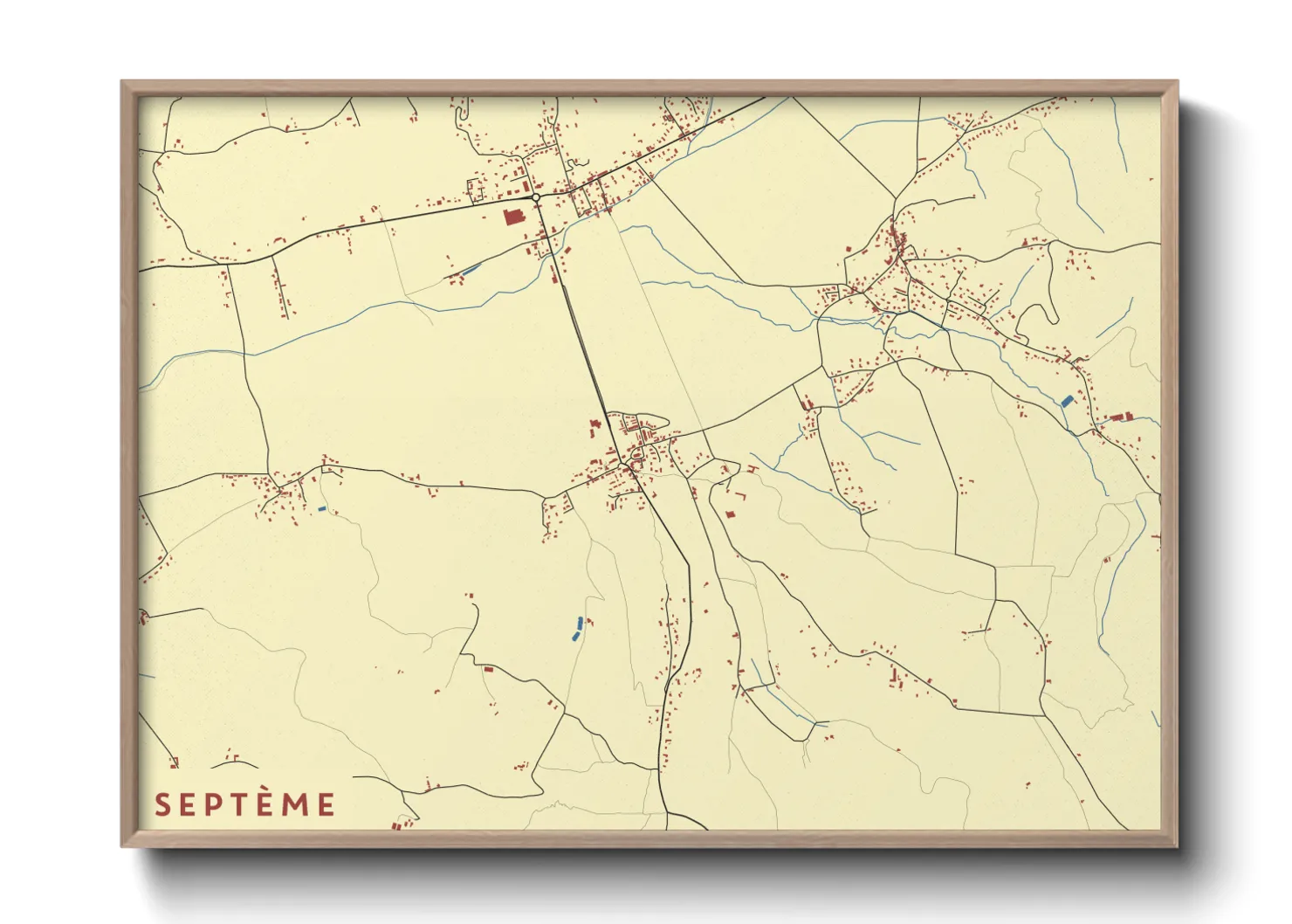 Une affiche de carte sur Septème