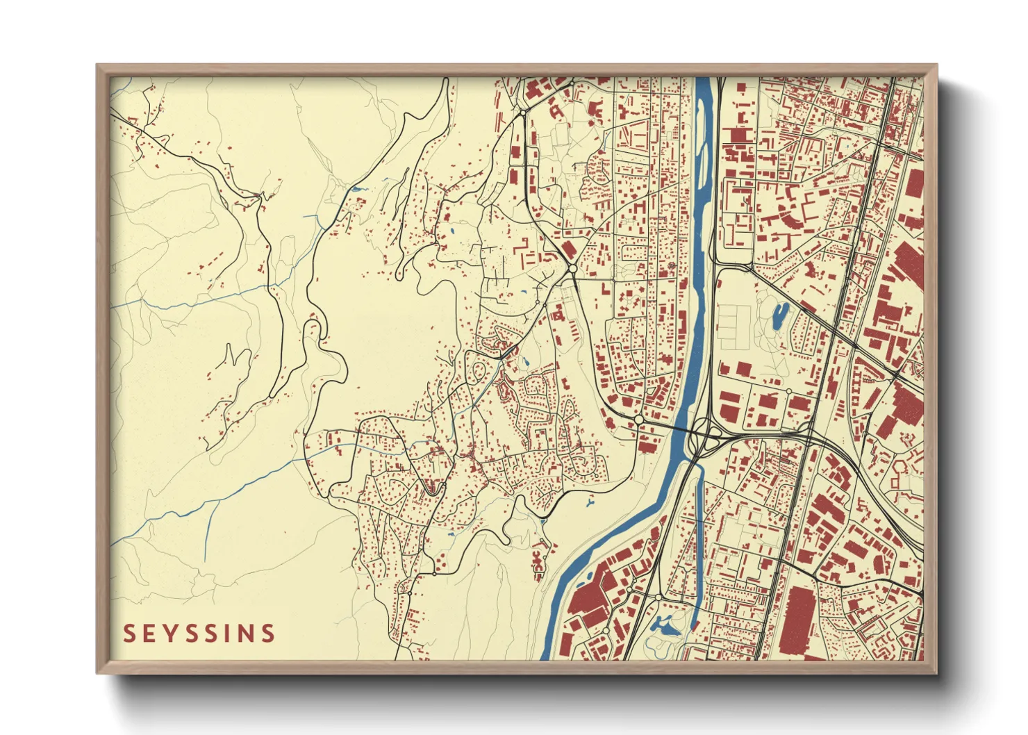 Une affiche de carte sur Seyssins