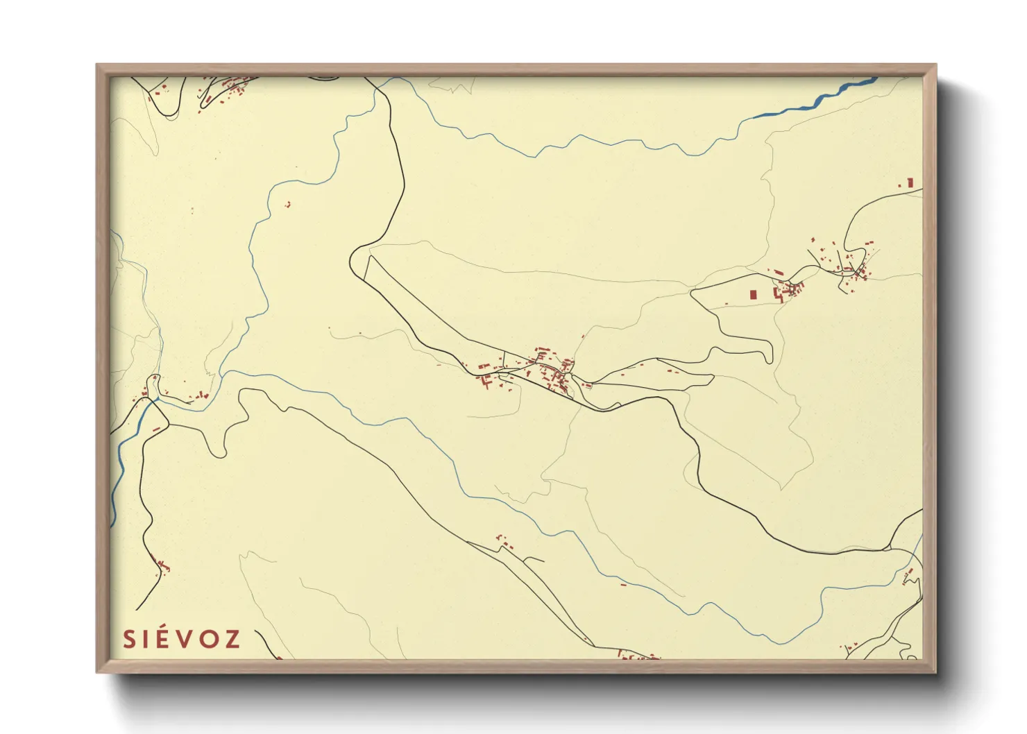 Une affiche de carte sur Siévoz