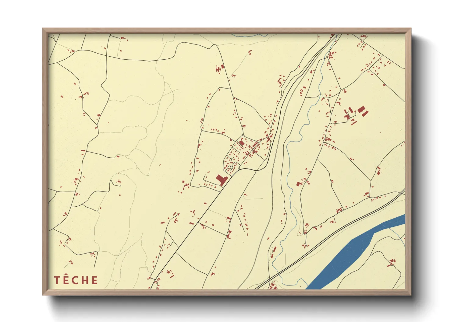 Une affiche de carte sur Têche