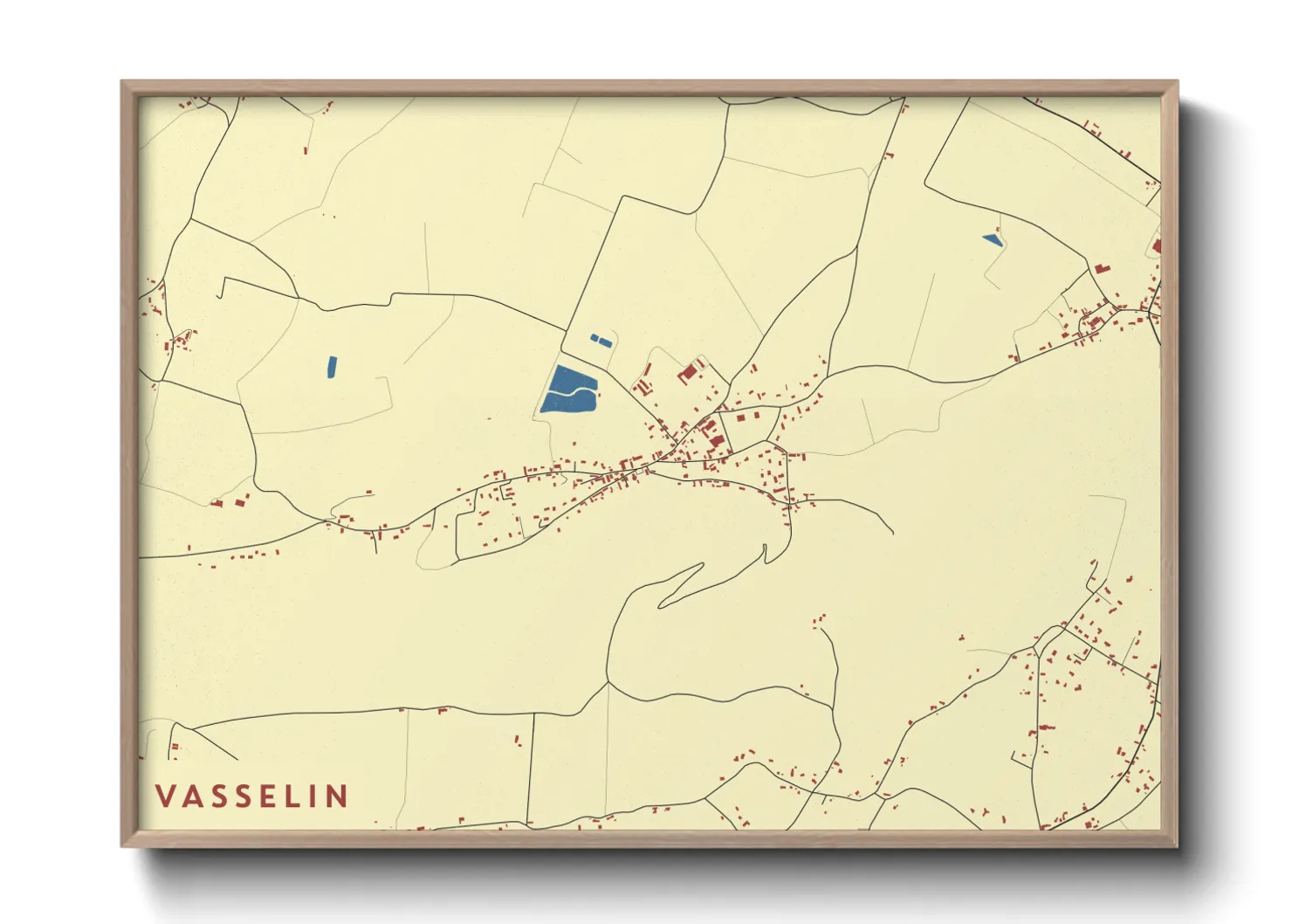 Une affiche de carte sur Vasselin