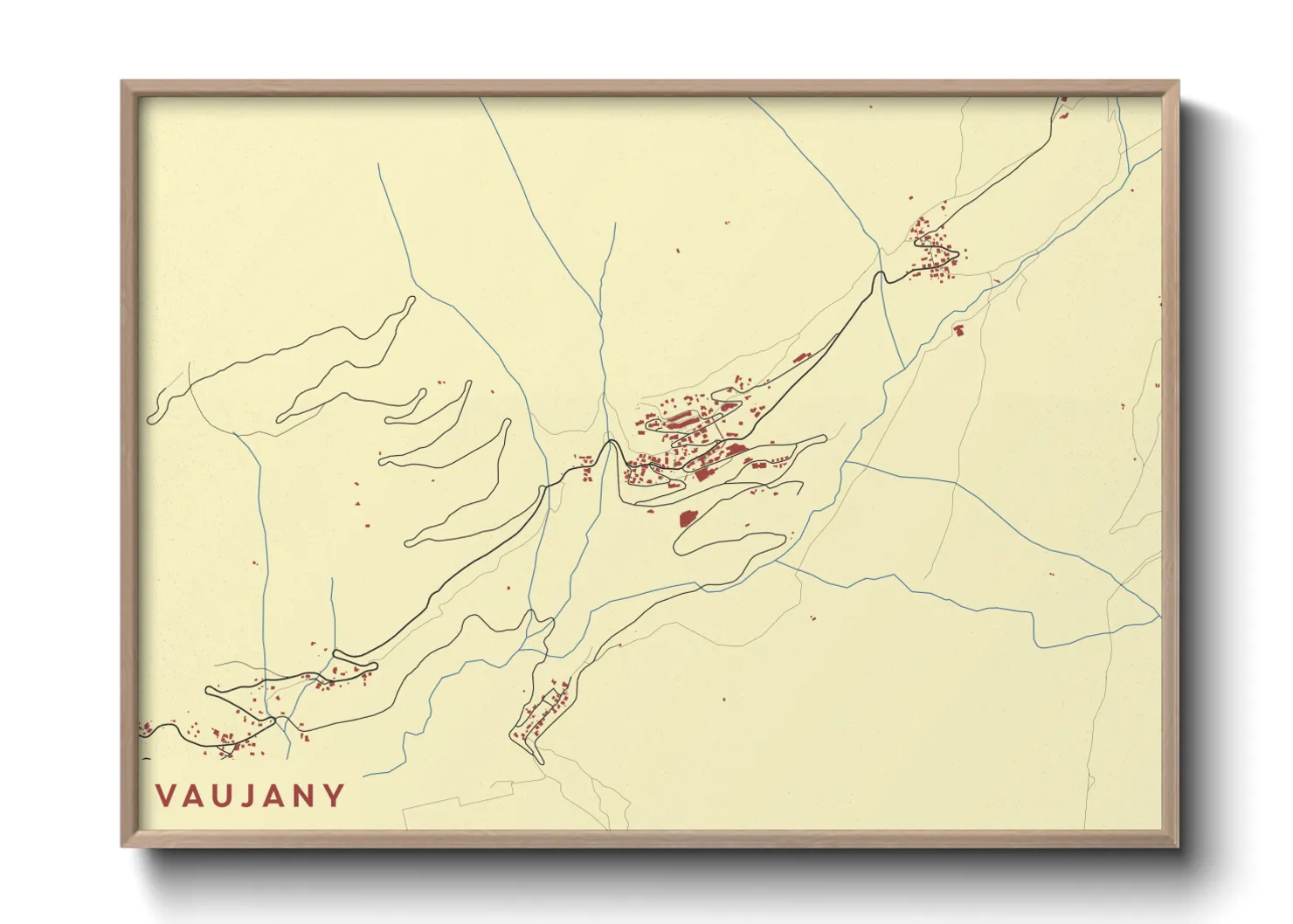 Une affiche de carte sur Vaujany