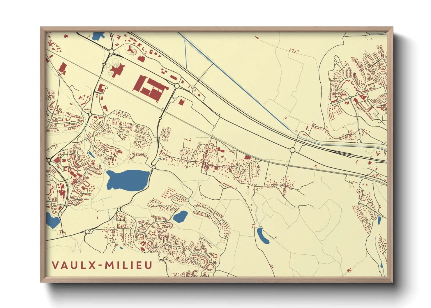 Une affiche de carte sur Vaulx-Milieu