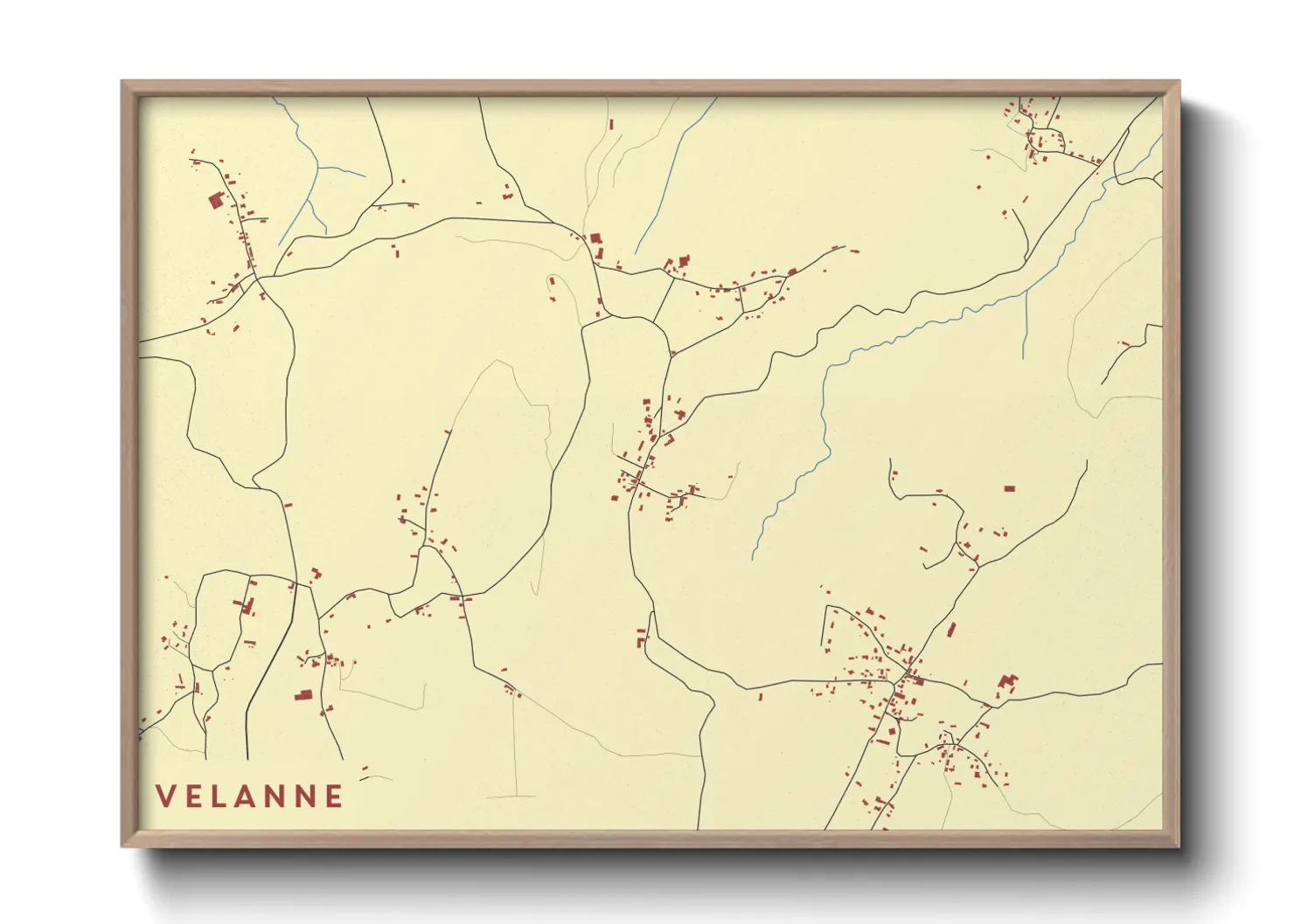 Une affiche de carte sur Velanne