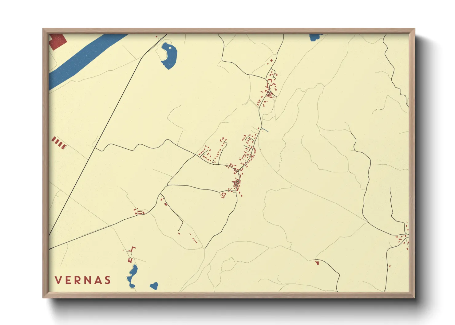 Une affiche de carte sur Vernas