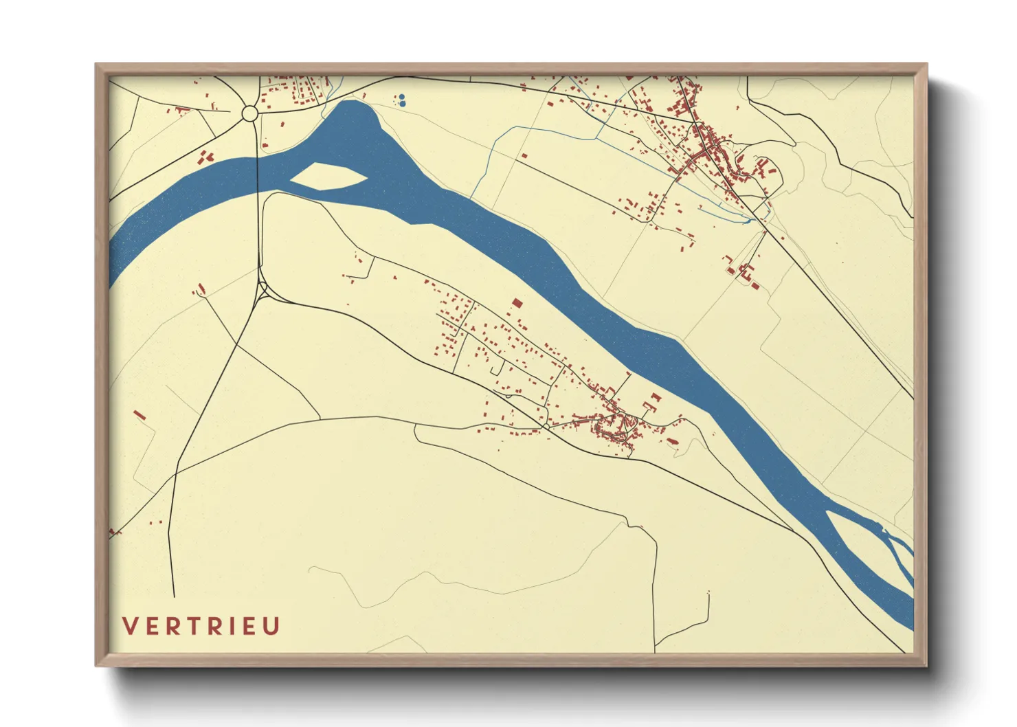 Une affiche de carte sur Vertrieu