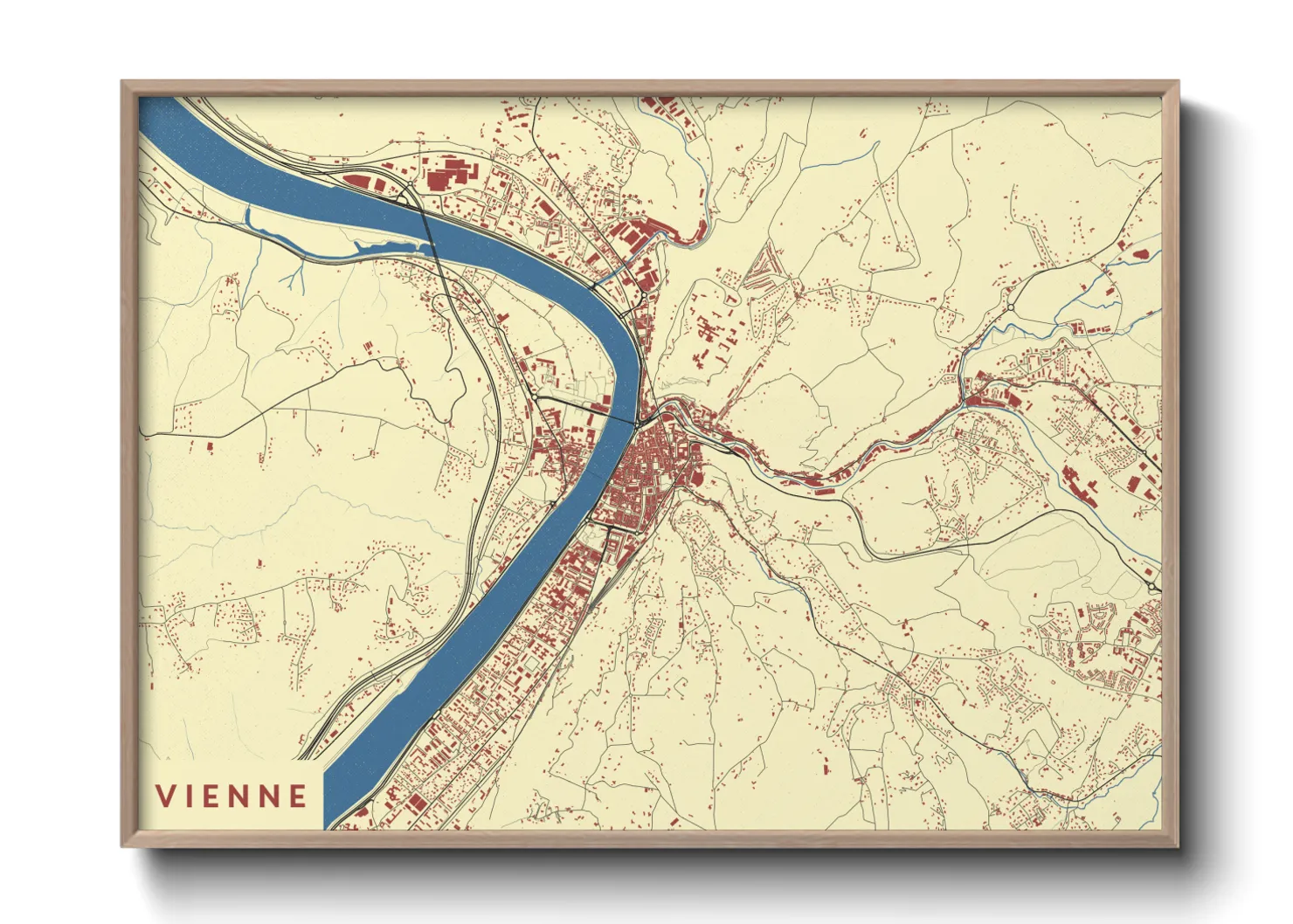 Une affiche de carte sur Vienne