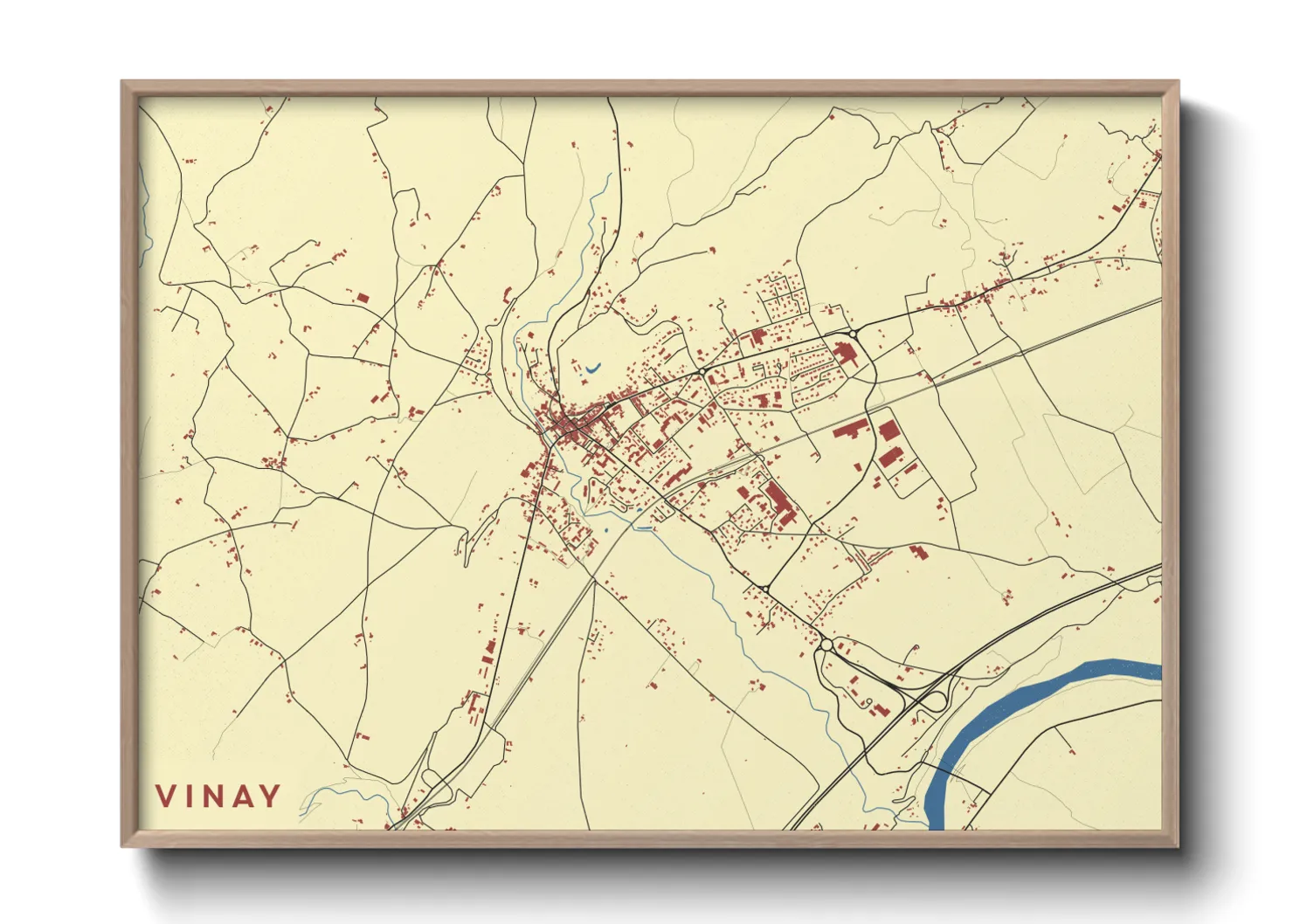 Une affiche de carte sur Vinay