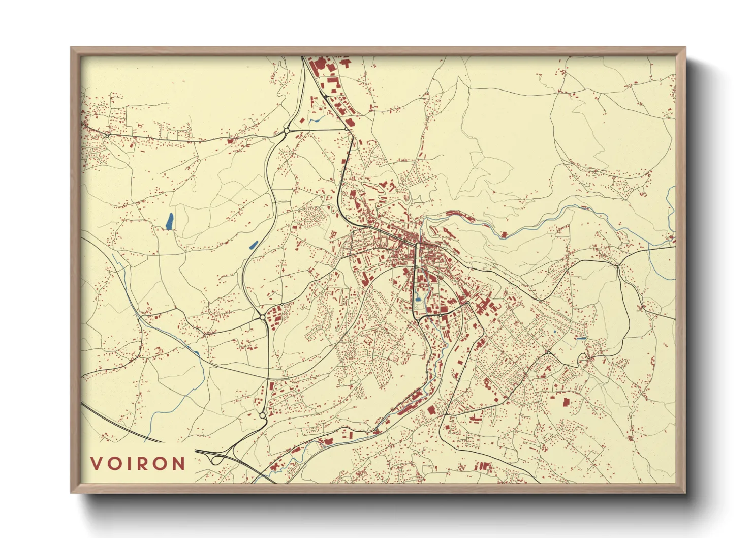 Une affiche de carte sur Voiron
