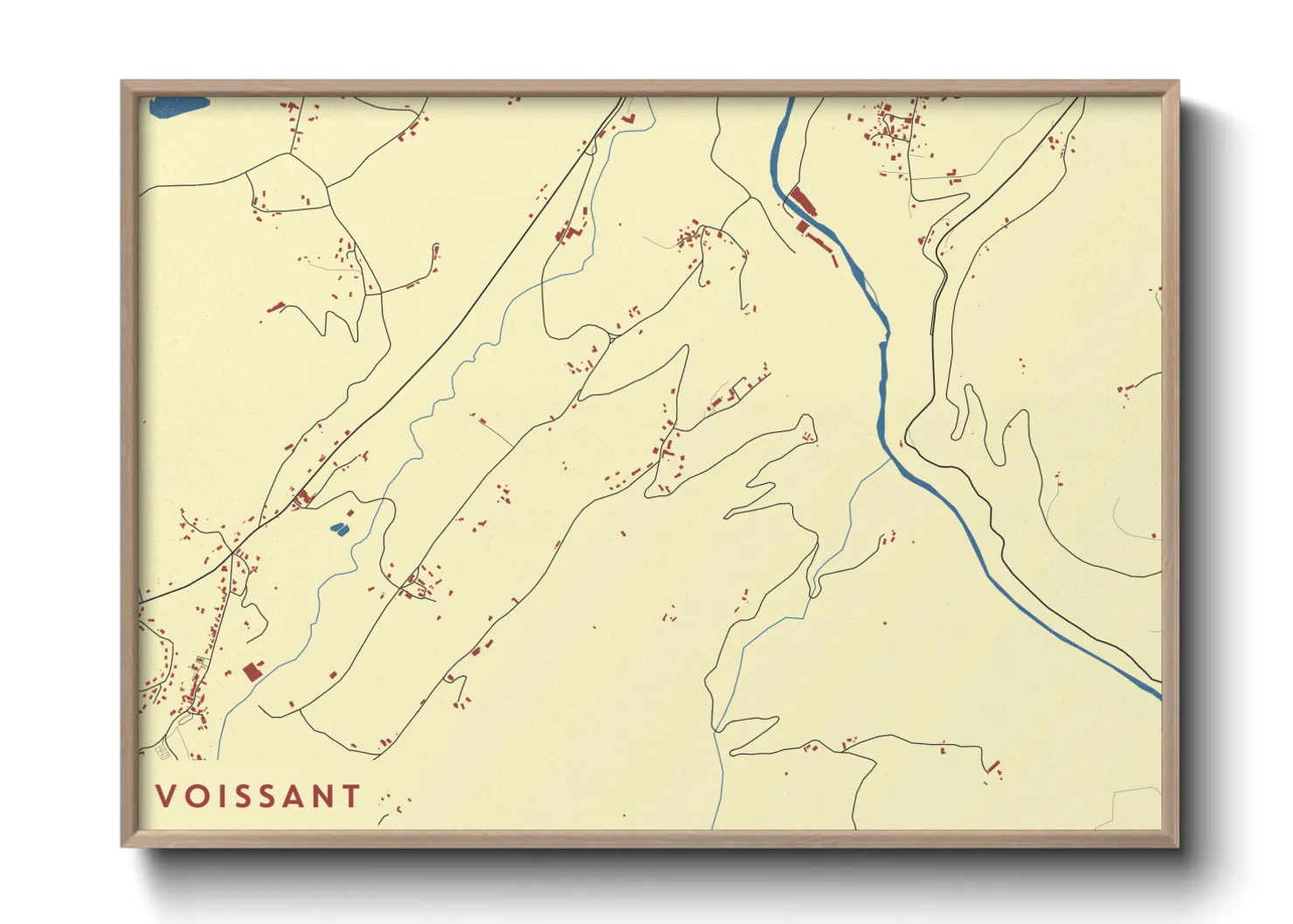 Une affiche de carte sur Voissant