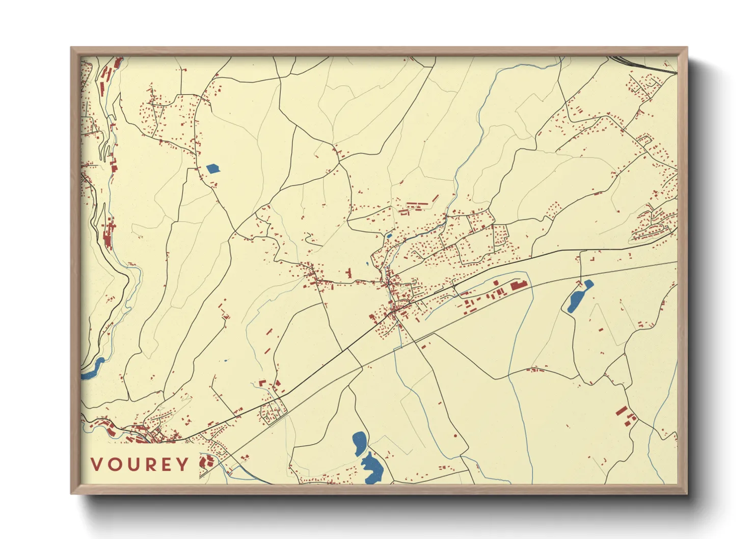 Une affiche de carte sur Vourey