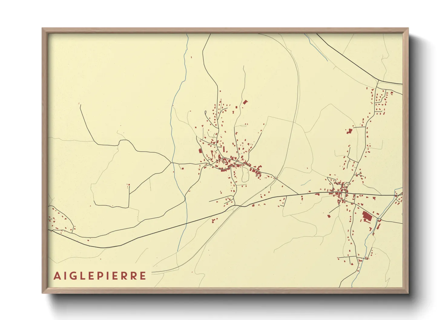 Une affiche de carte sur Aiglepierre