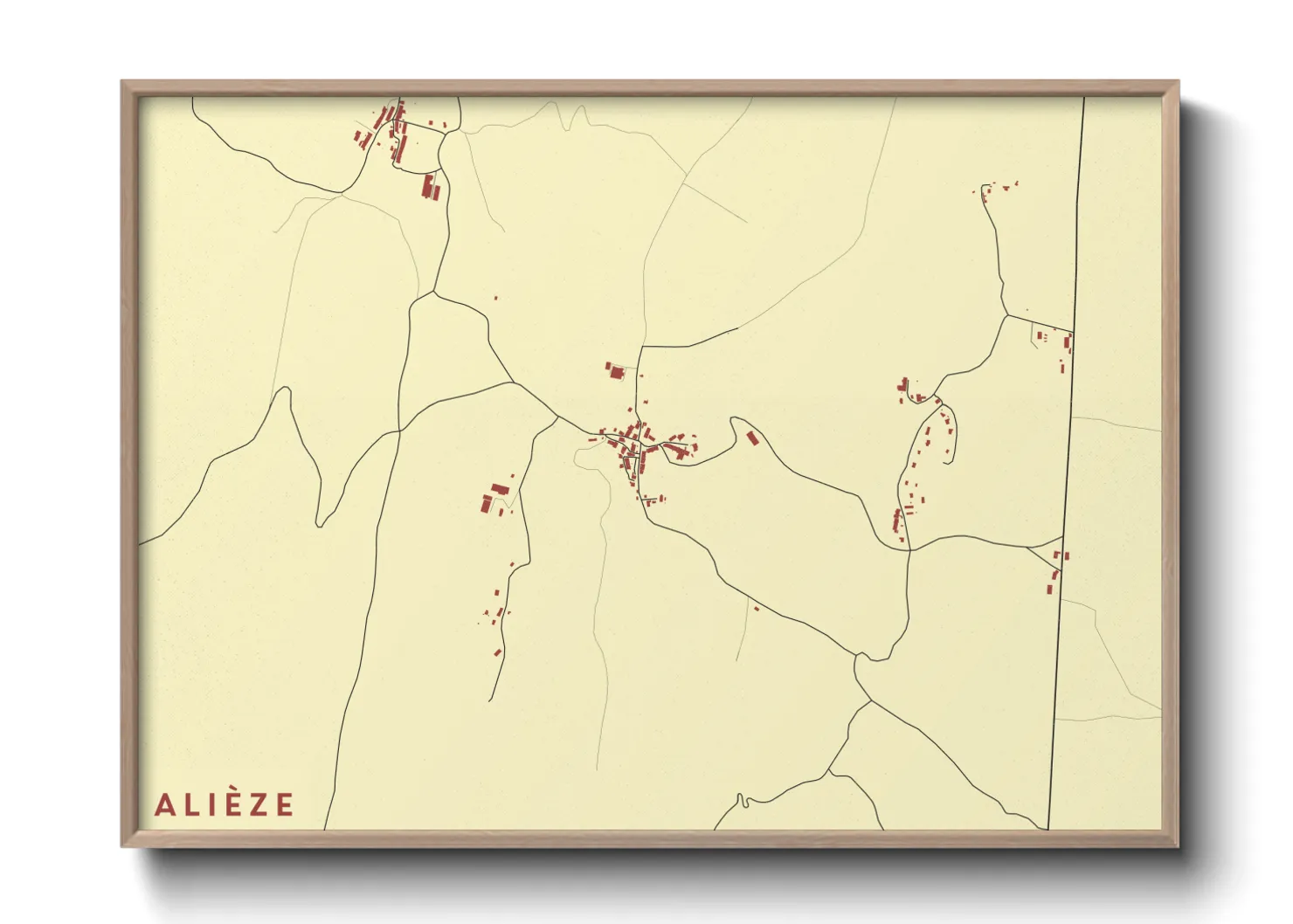Une affiche de carte sur Alièze