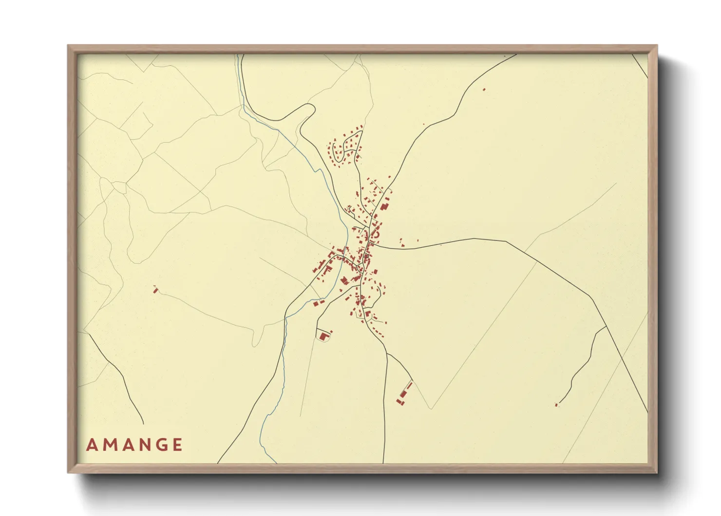 Une affiche de carte sur Amange