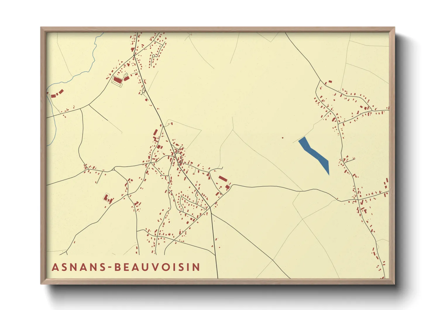 Une affiche de carte sur Asnans-Beauvoisin