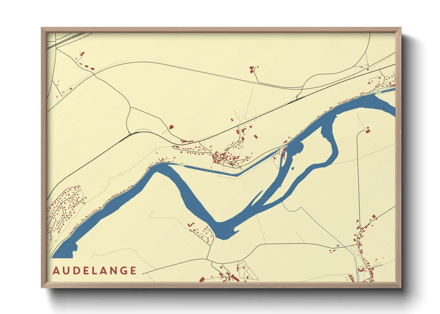 Une affiche de carte sur Audelange