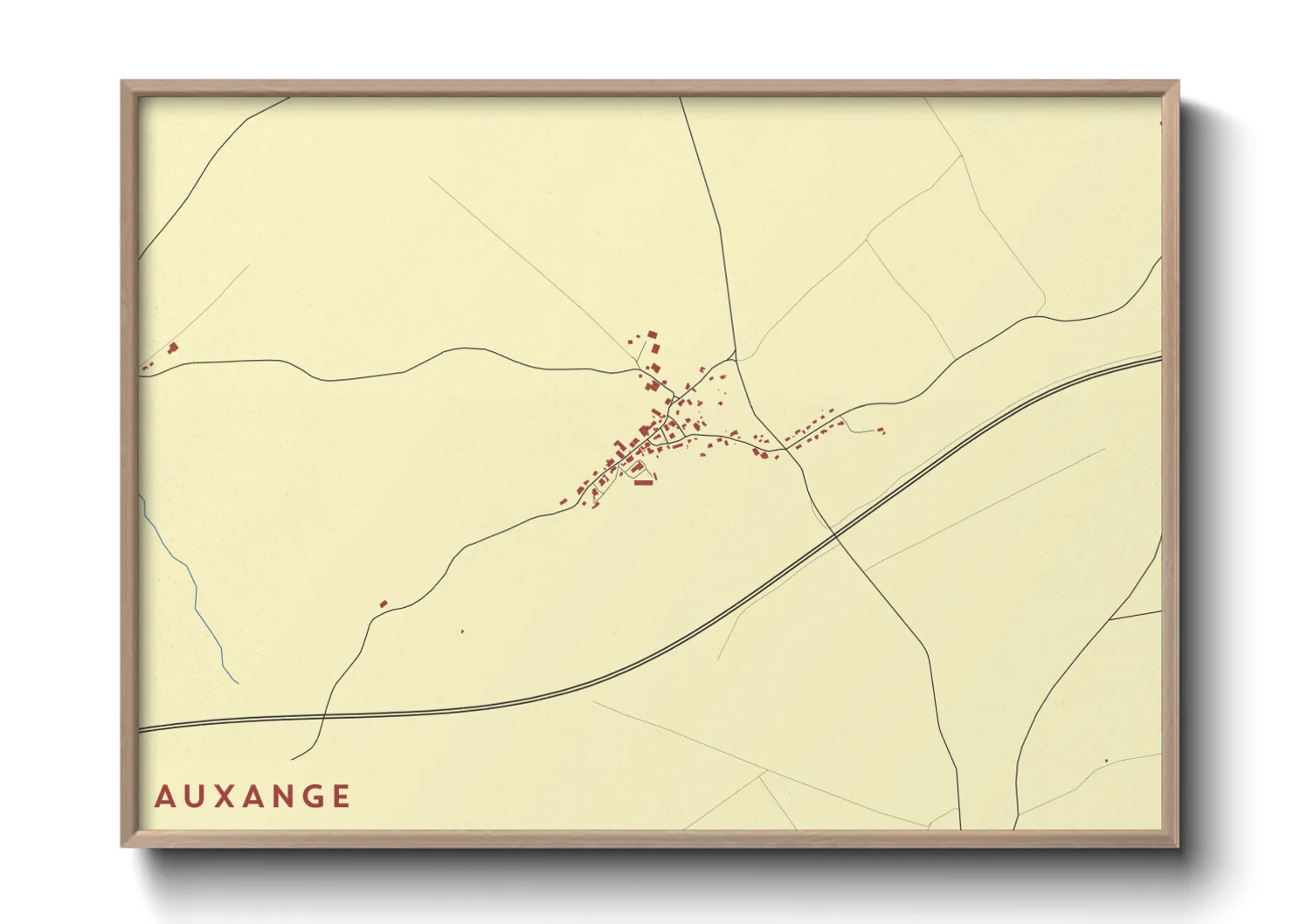 Une affiche de carte sur Auxange