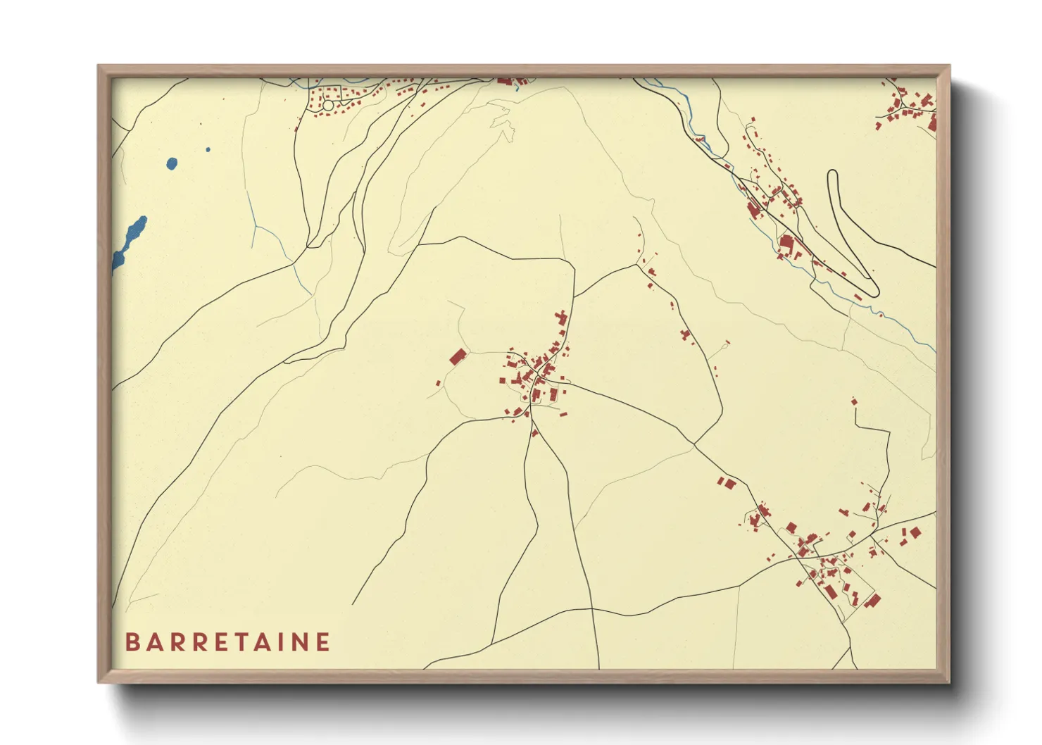 Une affiche de carte sur Barretaine
