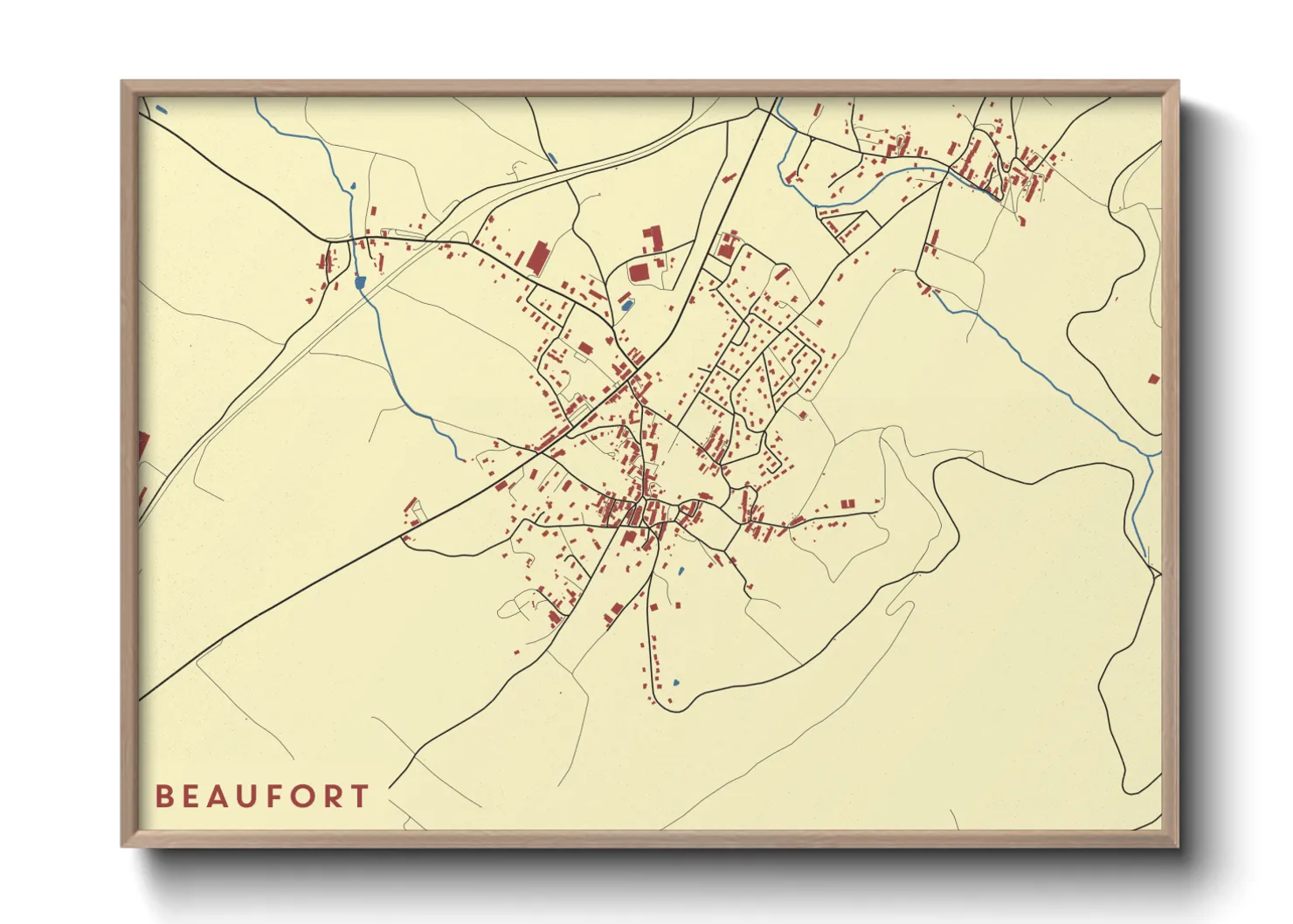 Une affiche de carte sur Beaufort