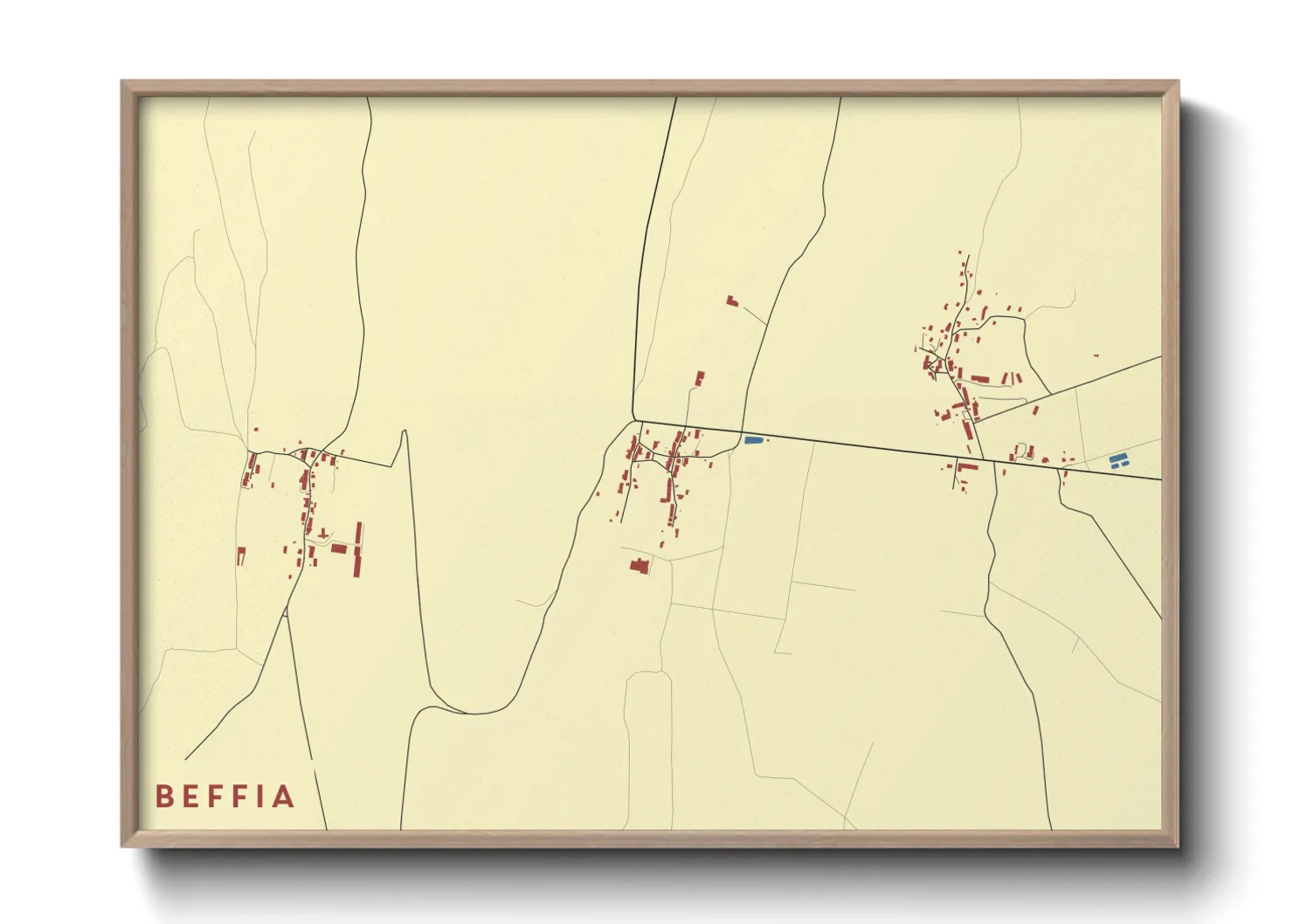 Une affiche de carte sur Beffia