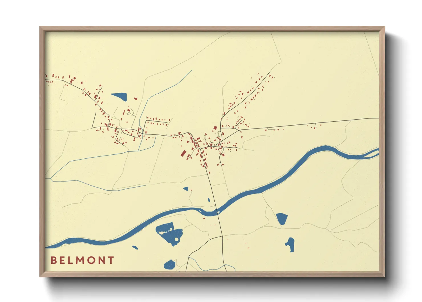 Une affiche de carte sur Belmont