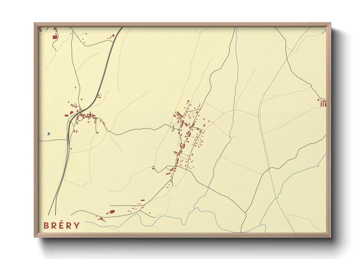Une affiche de carte sur Bréry