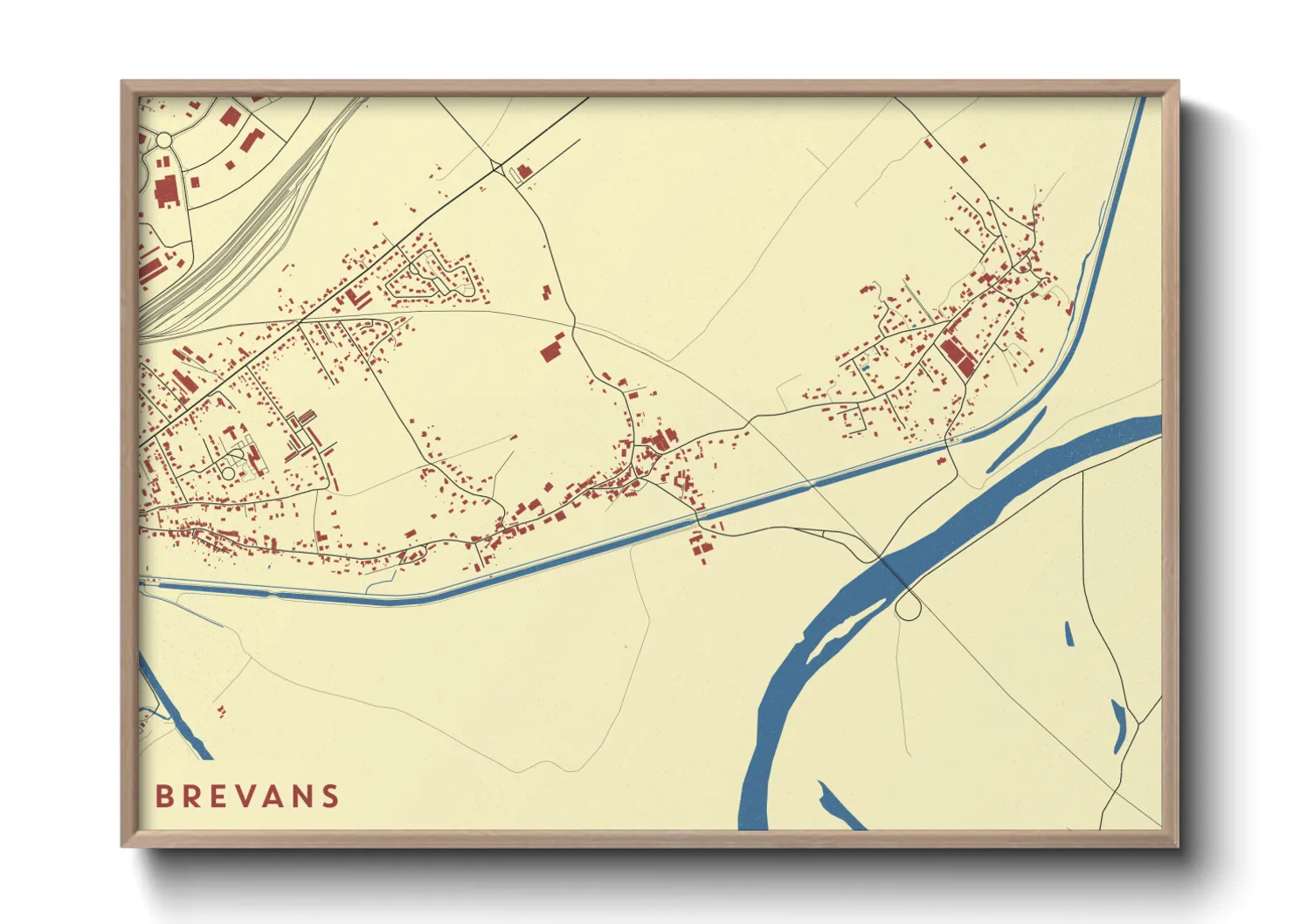 Une affiche de carte sur Brevans