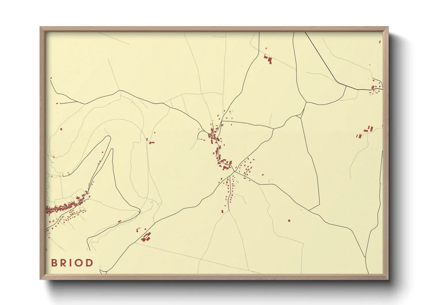 Une affiche de carte sur Briod