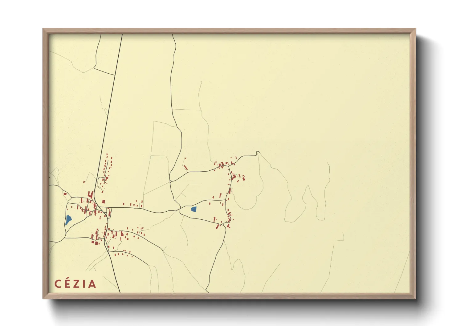 Une affiche de carte sur Cézia