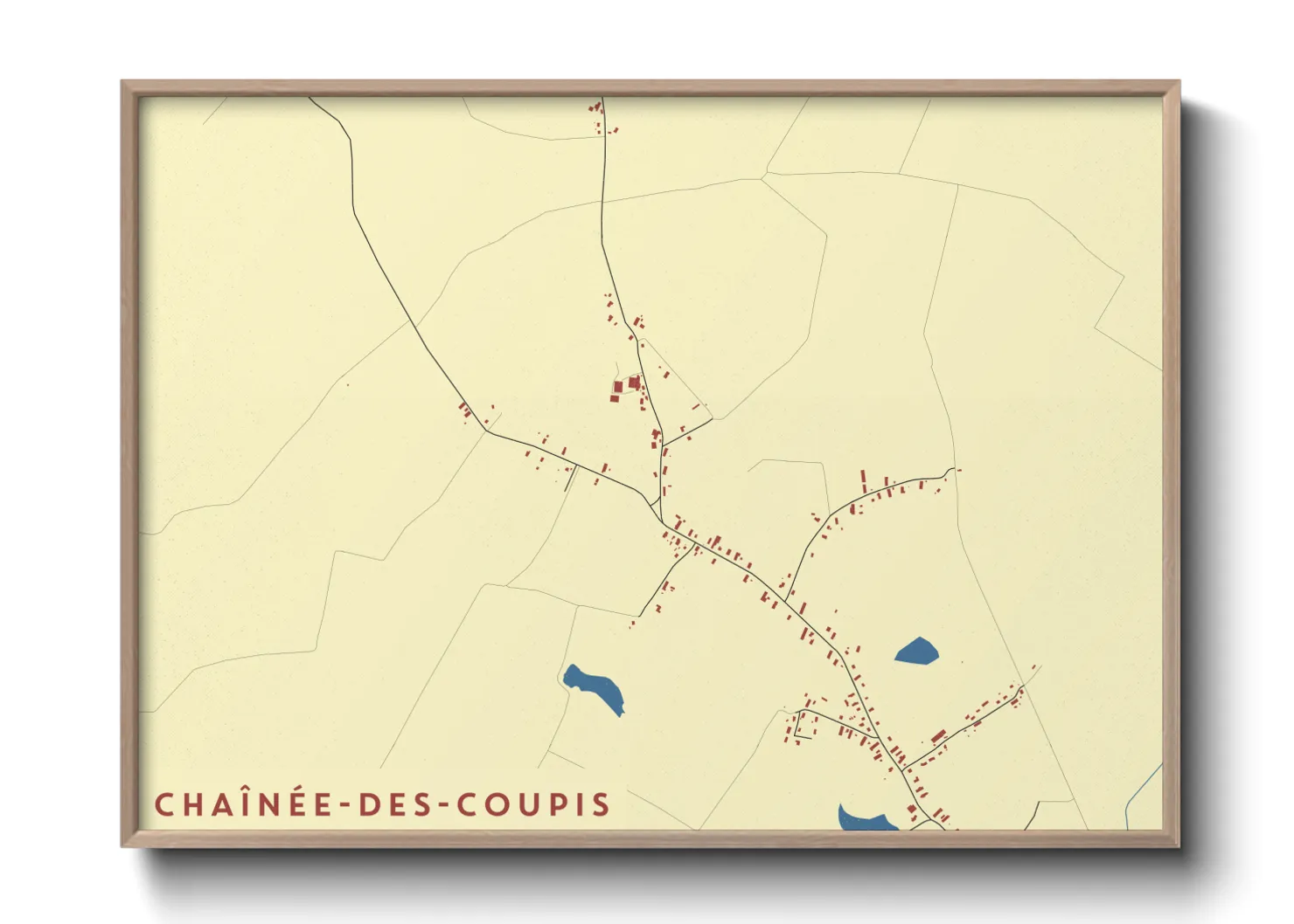 Une affiche de carte sur Chaînée-des-Coupis