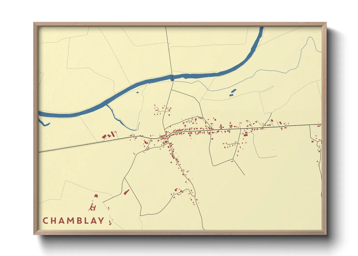 Une affiche de carte sur Chamblay